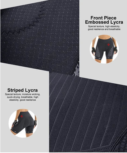 X-TIGER Women's Cycling Shorts Competitive Foam Padded MTB Bike Shorts with Side Pockets Summer Reflective Bib Tights