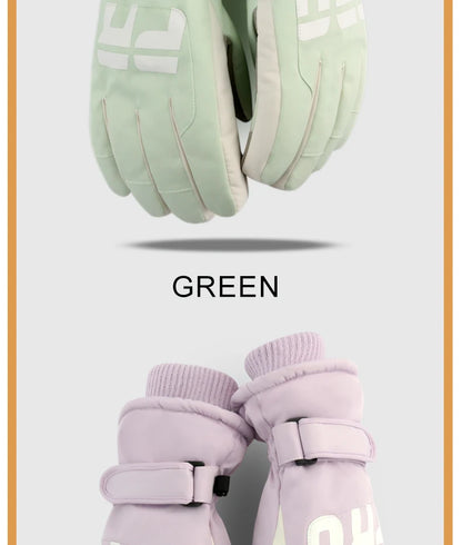 Waterproof ski gloves for women, warm and windproof for men, with added insulation and thickness. Suitable for cycling, outdoor