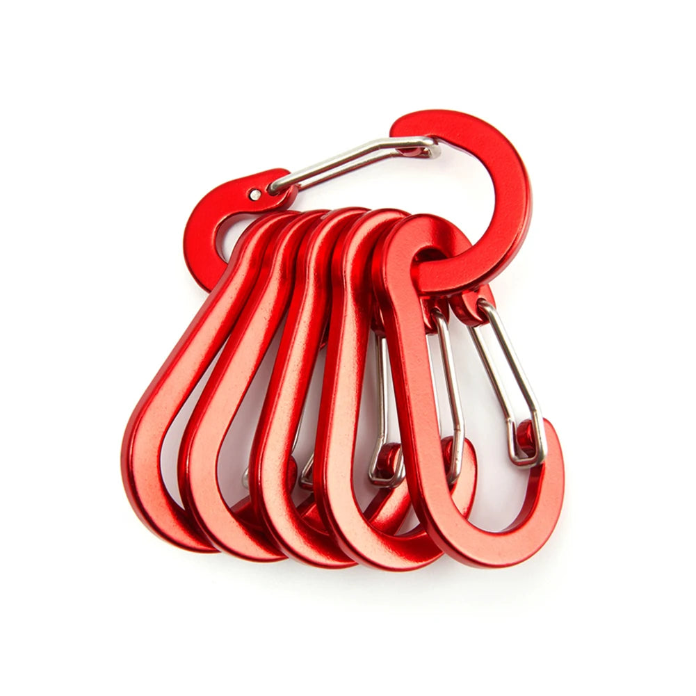 6/12pcs Outdoor Camping Multi Tool Mountaineering Buckle Steel Small Carabiner Clips Fishing Climbing Acessories Dropshipping