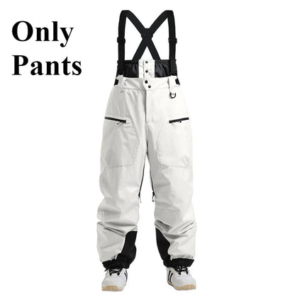 New Men Skiing Pants Winter Thickening Warm Ski Overalls Windproof Snowboard Trousers Outdoor Loose Snow Clothes Waterproof Pant