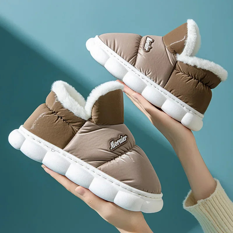 Children's Cotton Shoes Winter Plush Thickened Cotton Slippers Waterproof Ski Boots Baby Boys and Girls Leather Boots Kids Shoes