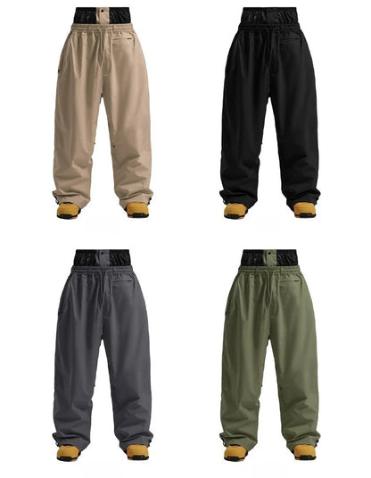 New Baggy Windproof Men Solid Women Skiing Pants Waterproof Loose Hooded Ski Strides Outdoor Sports Adult Breathable Trousers