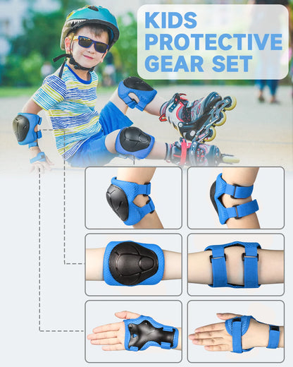 FUNWICT Kids Bicycle Helmet Children Sports Safety Protection Knee Elbow Pad Sets Balance Bike Roller Skating Cycling Helmets