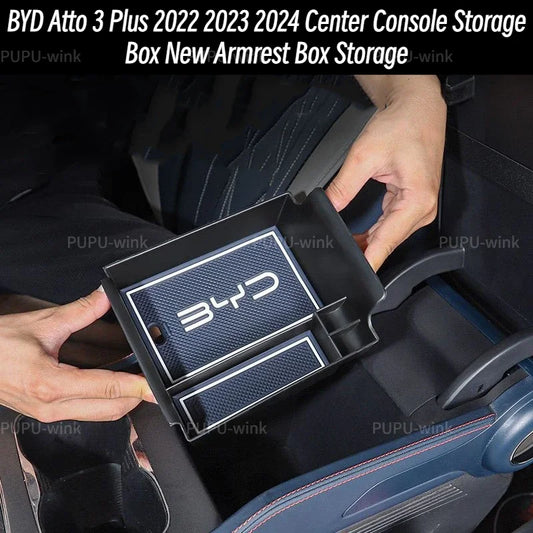 BYD Atto 3 Yuan Plus 2022 2023 2024 Center Console Storage Box New Armrest Box Storage Tray Organizer Box for BYD EV Interior