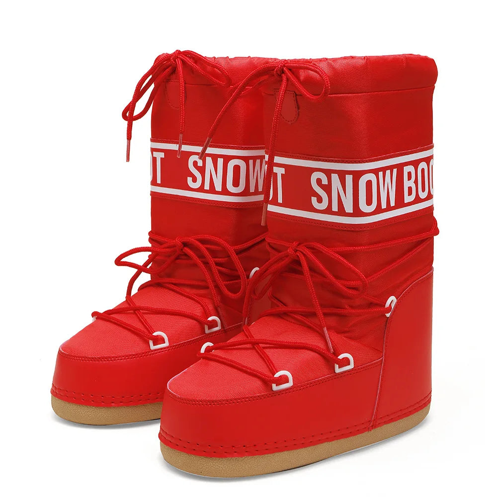 Winter Boots Women Snow Boots Mid-calf Cold-proof Antiskid Thicken Plush Waterproof Thick Platform Space Ski Boots Size 35-43