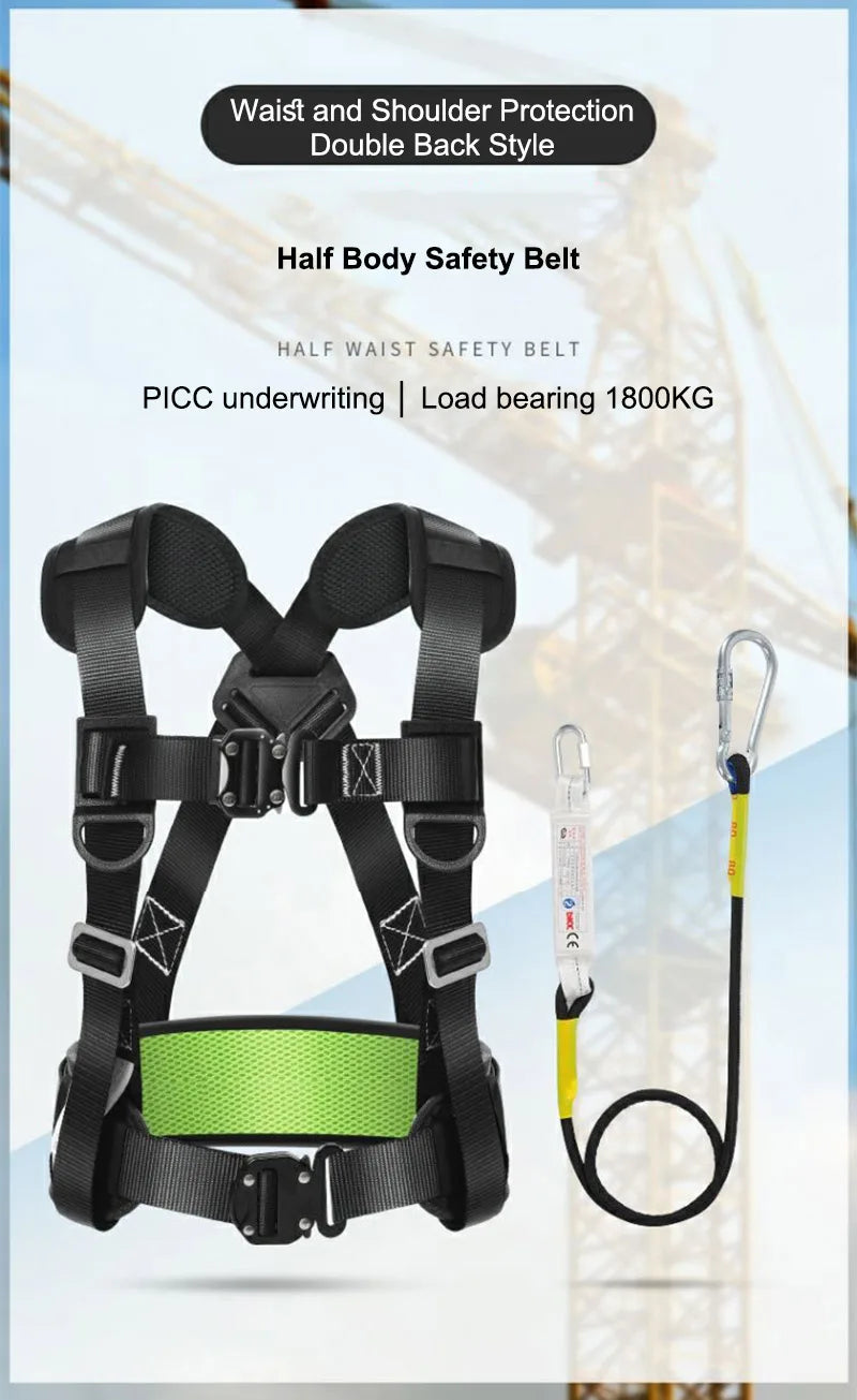 High-altitude Work Safety Belt Rope Set Outdoor Rock Climbing Electrician Construction Safety Harness Protective Equipment