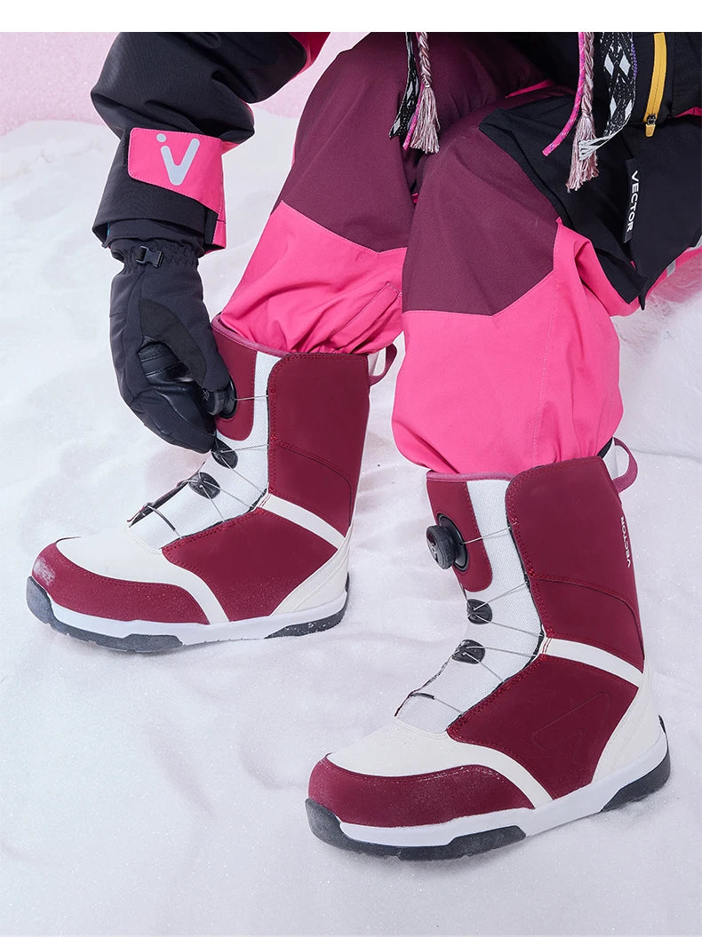 VECTOR Professional Women Man Ski Shoes Warm Waterproof Snowboard Boots Non-slip Leather Breathable Snow Boots Equipment