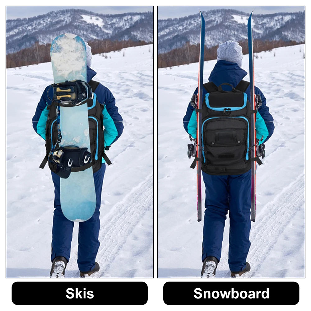 Ski Backpack Large Capacity Storage Bag Waterproof Outdoor Sports Supplies for Goggles Jacket Skis Snowboard Accessories Gloves