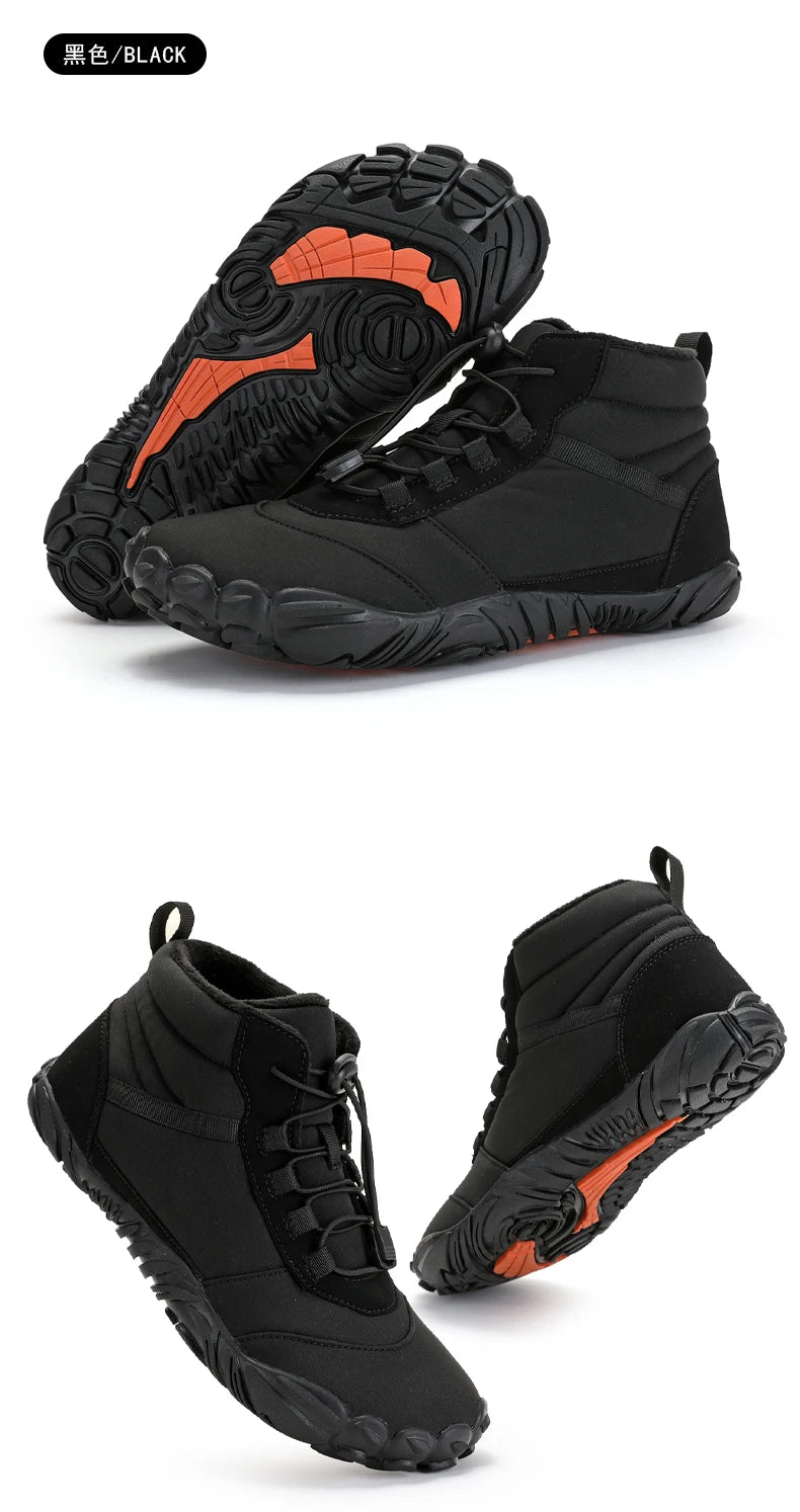 Hiking shoes Pro Non-Slip Waterproof Winter, Winter Barefoot Shoes,  Mens Womens Winter Barefoot