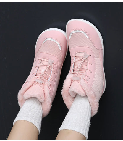 Clearance_2024 women's barefoot snow boots warm snow boots outdoor hiking shoes winter fur ankle boots women's boot Barefoot Ank