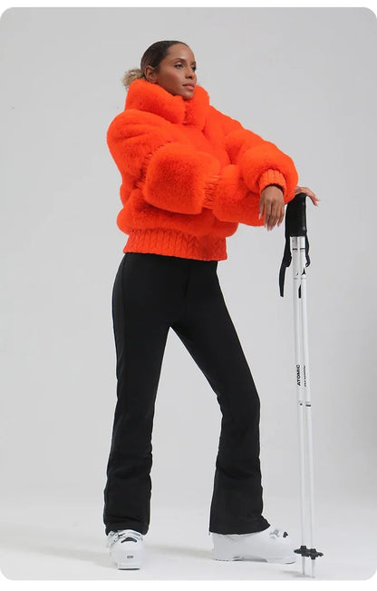 Skiing Hoodie Coats Winter Windproof Slim Ski Jacket Women Warm Thickened Snowboard Clothes Mountain Outdoor Sports Snow Jackets