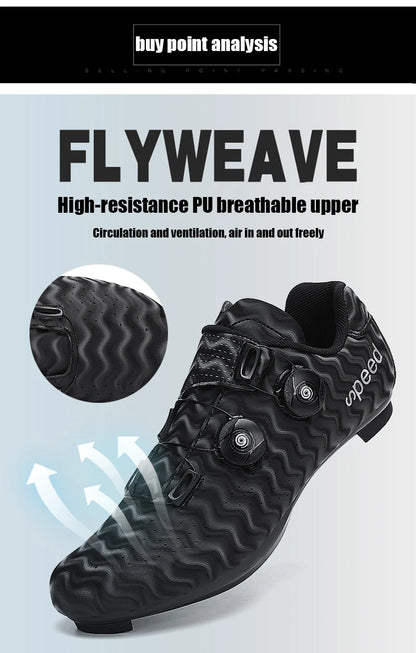Professional Men Cycling Shoes Breathable Hard-Soled Booster Road Cycling Lock Shoes Women SPD Road Cycling Competition Shoes