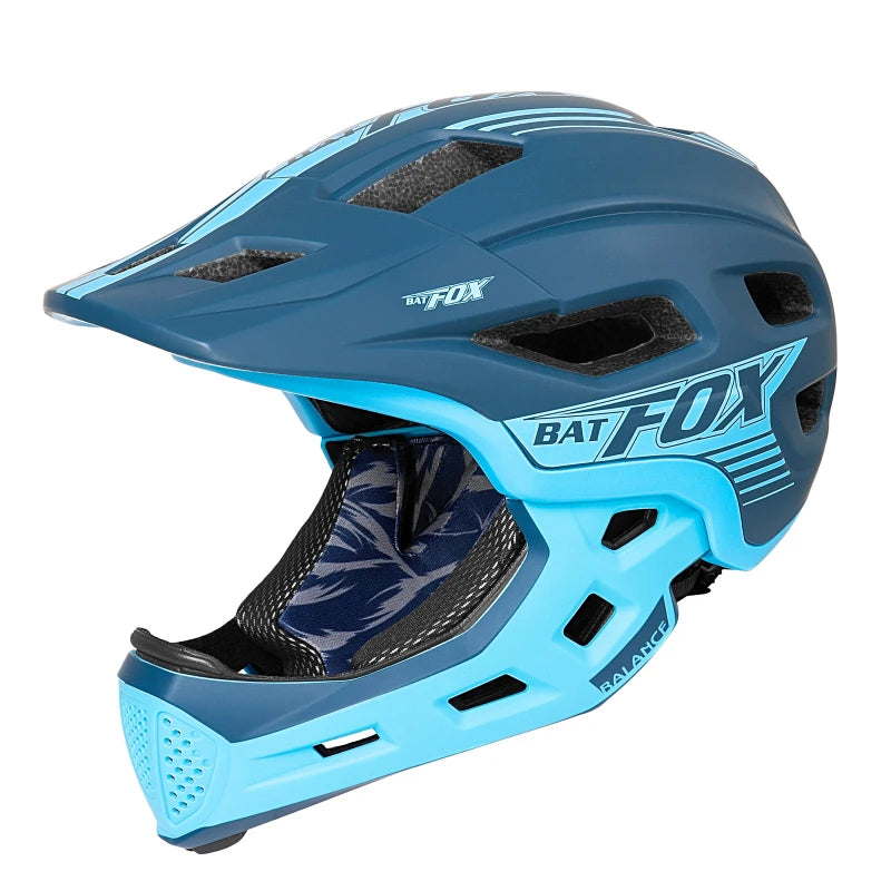 BATFOX Kids Full Face bike helmet Detachable Downhill Children Cycling Motorcycle Skateboard Sports Racing Racing Bicycle helmet