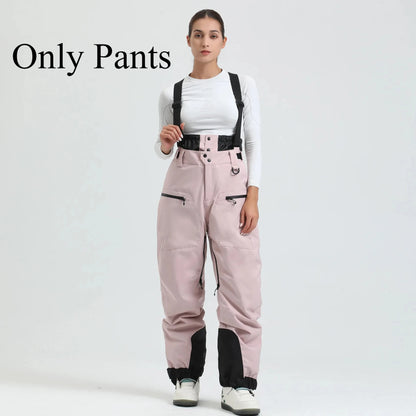 New Unisex Ski Pants Women Windproof Waterproof Snow Strides Warm Breathable Thickened Winter Outdoor Snowboarding Trousers