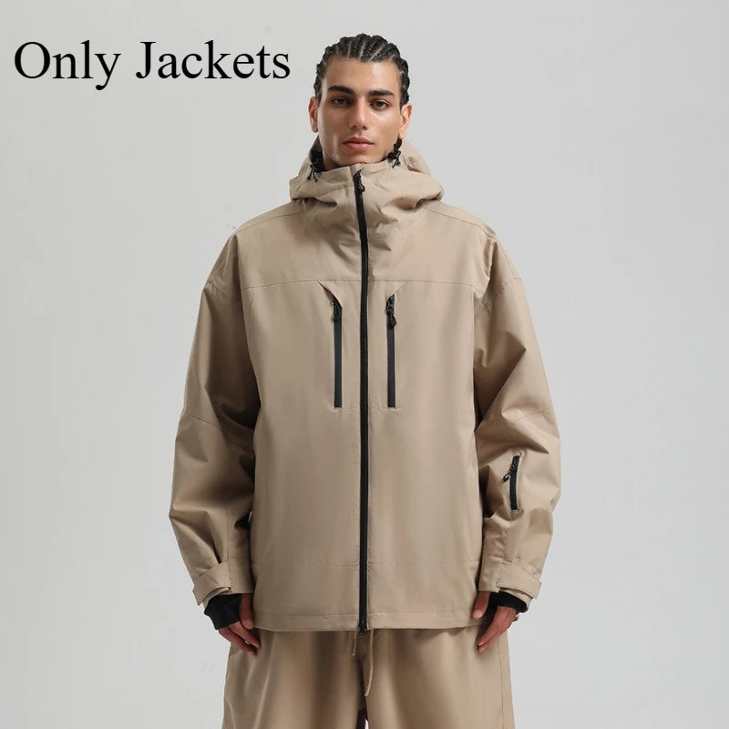 New Men Ski Jacket Waterproof Windproof Warm Breathable Snowboarding Coat 2025 Winter Sports Unisex Polyester Skiing Top Outdoor