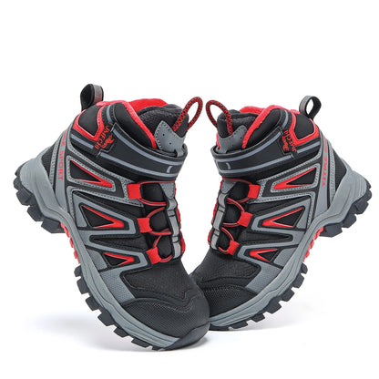 Kids Hiking Boots Boys Girls Outdoor Walking Climbing Sneaker Comfortable Snow Shoes Hiker Boot Antiskid Steel Buckle Sole