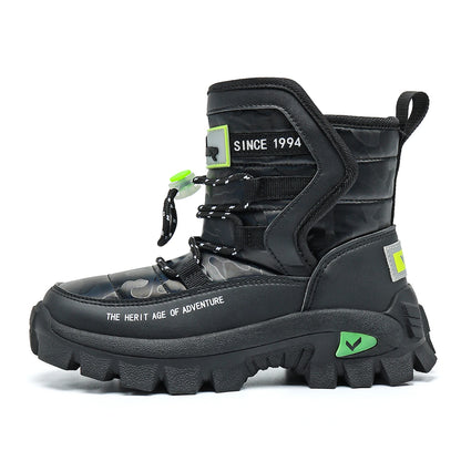 JMFCHI Kids Snow Boots Boys Hiking boots for Kids Waterproof Winter Snow Boots for Girls Warm Fur Lined Slip Resistant Outdoor