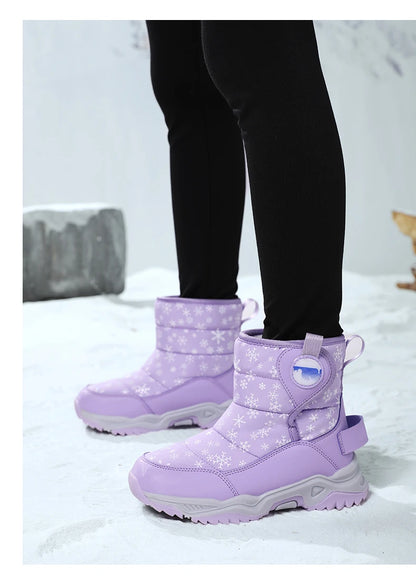 Hot Sell Girls Boots Children Snow Boots For Boys Fashion Sneakers Winter Kids Warm Snow Boots Sport Fashion Leather Shoes