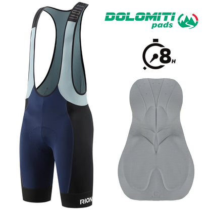 RION Cycling Bib Shorts Men Mountain Bike MTB Padded Tights Bicycle Clothes Pro Male Bibs Dolomiti 8H Long Distance Road Riding