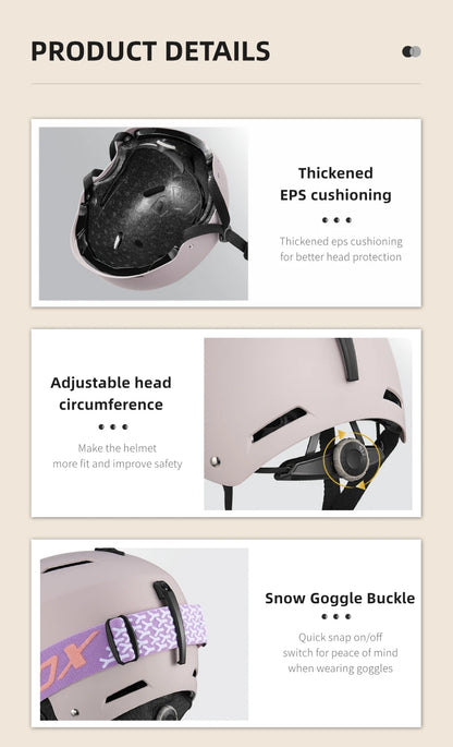 BATFOX New Unisex Ski Helmet Certificate Half-covered Anti-impact Skiing Helmet For Adult and Kids Snow Safety Snowboard Helmet