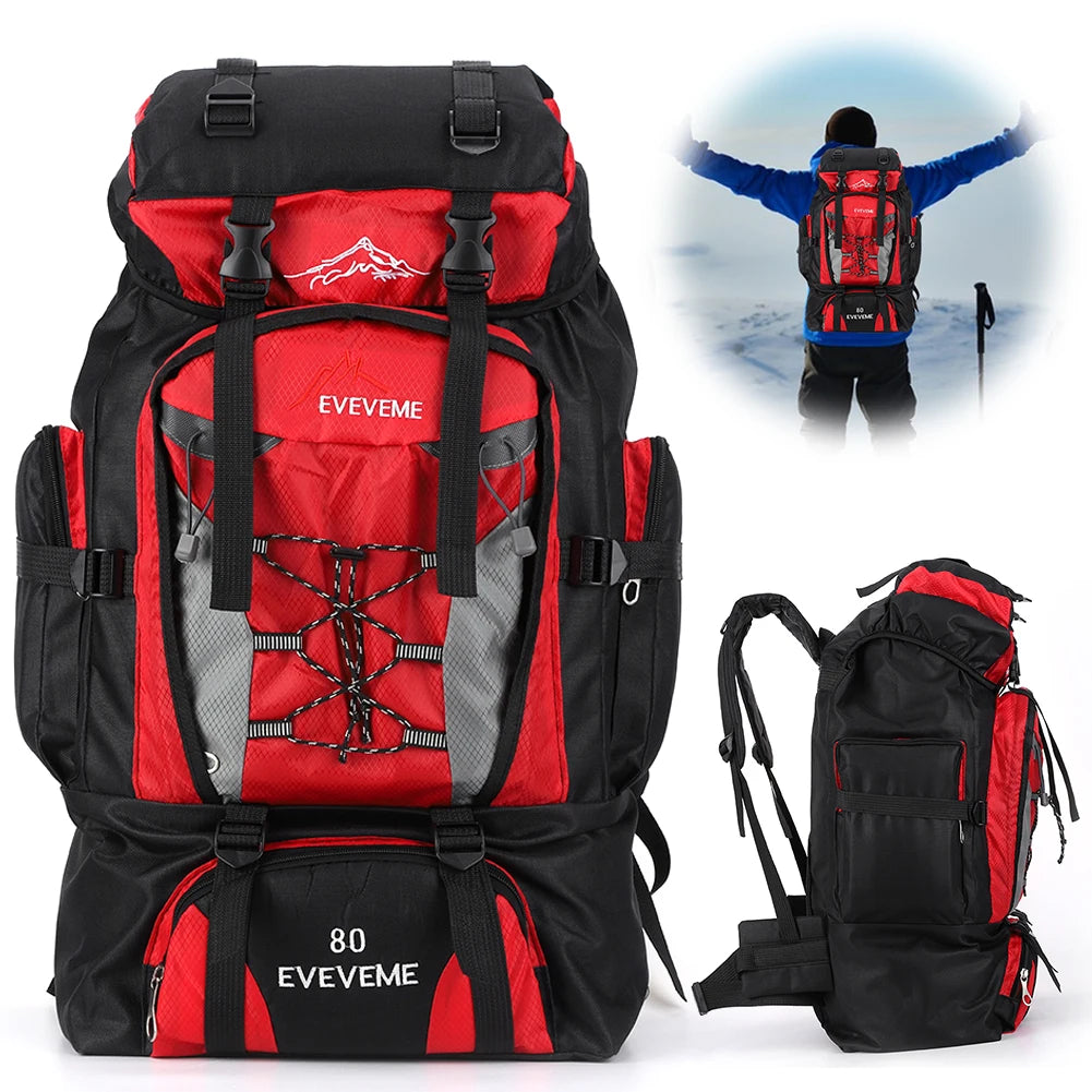 80L Travel Backpack Camping Bag For Men Large Hiking Bag Tourist Rucksack Waterproof Outdoor Sports Climbing Mountaineering Bags