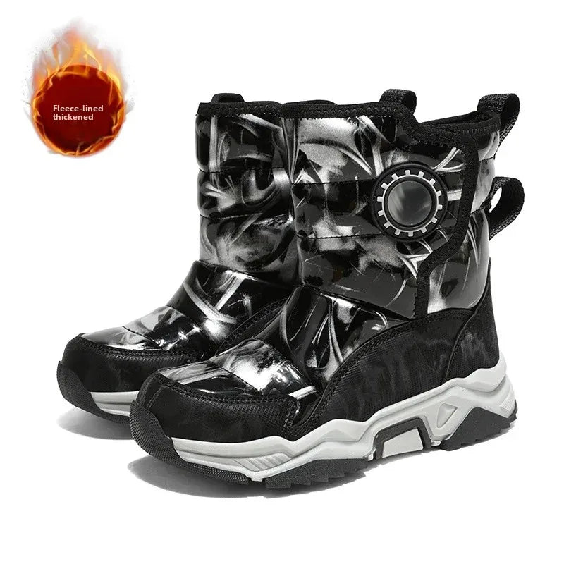 Winter Children's Cotton Shoes Anti-Slip Ice Claw High-Top Waterproof Fleece-Lined Snow Boots for Girls And Boys Hot Sale Of The