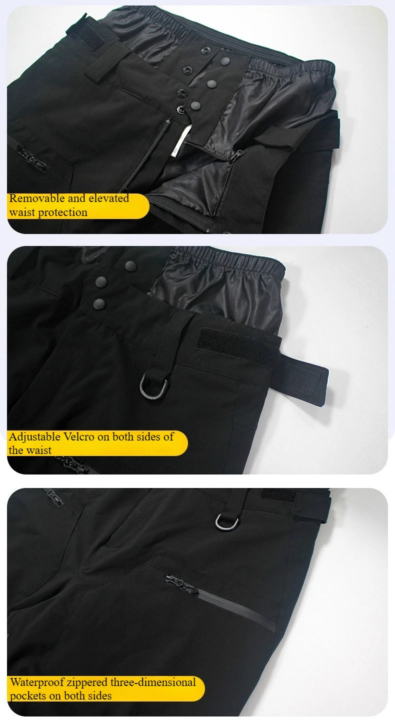 New Unisex Ski Pants Women Windproof Waterproof Snow Strides Warm Breathable Thickened Winter Outdoor Snowboarding Trousers