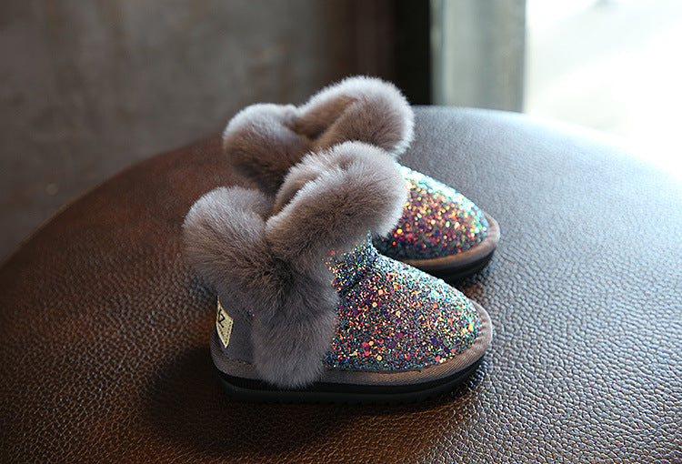 2023 Winter Kids Fashion snow boots thick Child Genuine Leather warm plush soft bottom baby girls boots winter ski boot for baby
