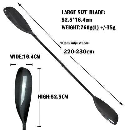 2pcs Carbon Fiber Wing Paddle 10cm Adjustable Kayak Paddle with Large Blades Free Easy Carry Protection Bag Inflatable Paddle