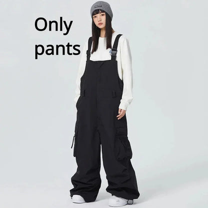 Winter Warm Windproof Skiing Pants Man Snowboard Clothing Woman New Snow Cargo Pants Loose Hip-hop Overalls Alpine Sport Trouser