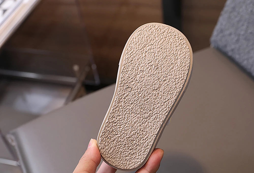 PU Leather Children Shoes Designers Kid's Sneakers Ergonomics Soft-soled Girl's Sneakers Anti-slippery Sport Shoes Toddler Shoes