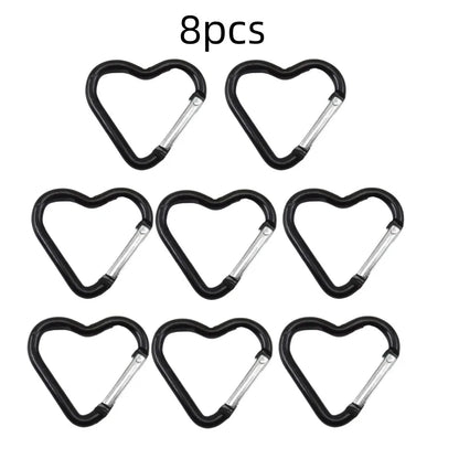 Outdoor Carabiner Heart Shape Keychain Clip Aluminum Alloy Rings Climbing Clips Spring Snap Hook Carabiner Durable
