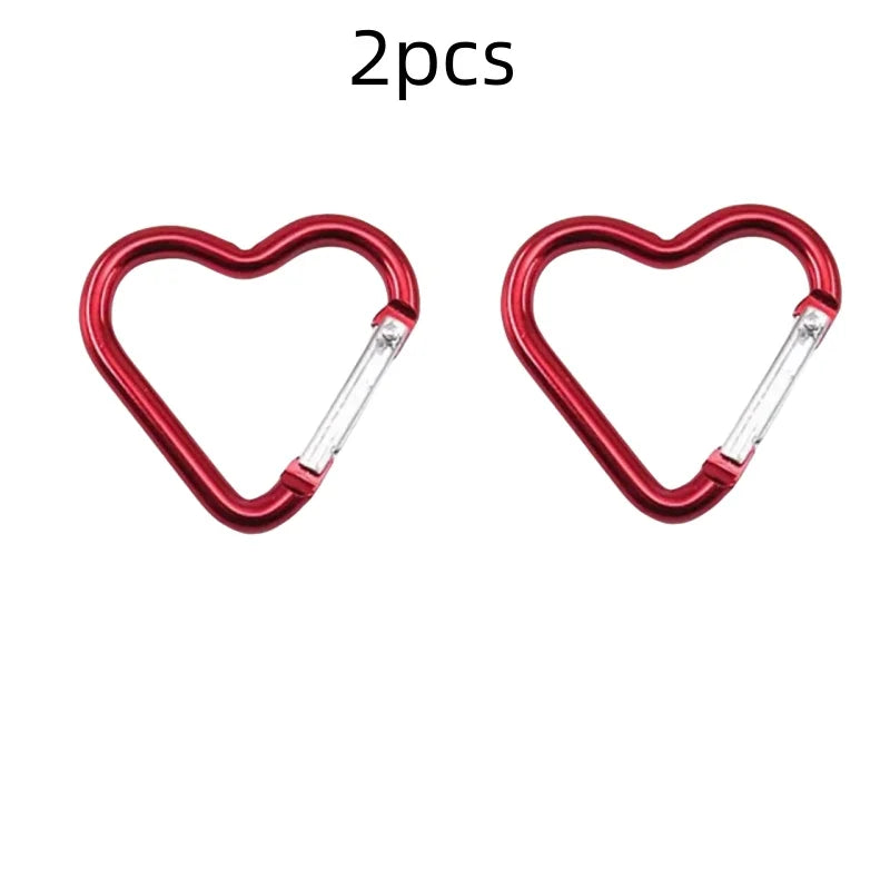 Outdoor Carabiner Heart Shape Keychain Clip Aluminum Alloy Rings Climbing Clips Spring Snap Hook Carabiner Durable