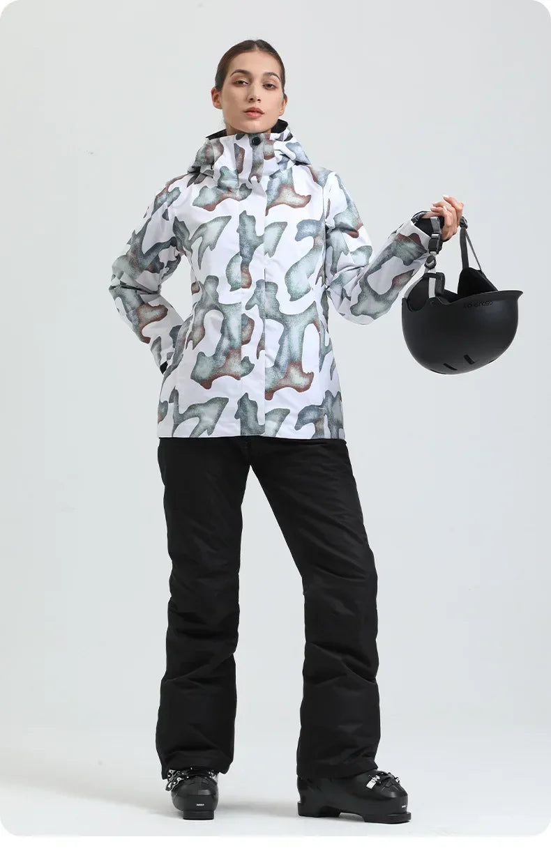 Skiing Hoodie Jacket Outdoor Warm Ski Coats Windproof Waterproof Ski Tops Women Sports Snowboard Jacket Winter New Snow Clothing