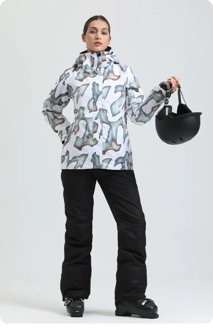 Skiing Hoodie Jacket Outdoor Warm Ski Coats Windproof Waterproof Ski Tops Women Sports Snowboard Jacket Winter New Snow Clothing