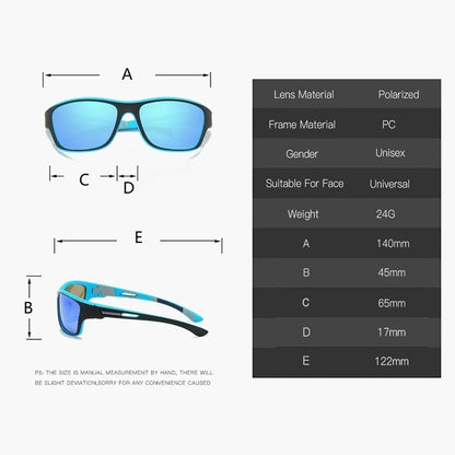 Men's Polarized Cycling Sunglasses with Chain - UV400 Sports Riding Sunglasses Anti-Reflective