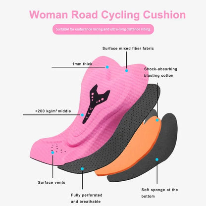 X-TIGER Women's Cycling Shorts Competitive Foam Padded MTB Bike Shorts with Side Pockets Summer Reflective Bib Tights
