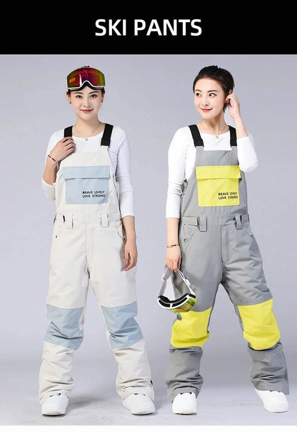 New Men and Women Winter Outdoor Ski Pants Windproof Waterproof Warm Breathable Snowboarding Pants Snow Sports Bibs Pants