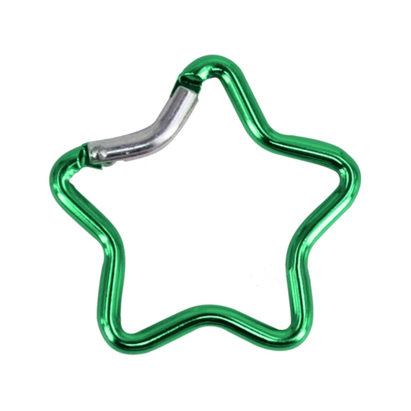 Aluminum Alloy Outdoor Star Shaped Spring Locking Carabiner Clip Keychains for Backpack Camping Hiking Traveling