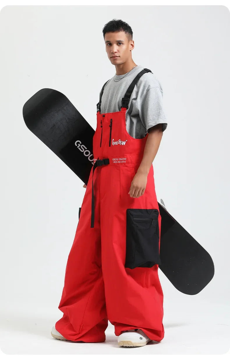 2025 New Loose Skiing Pants Outdoor Windproof Waterproof Woman Ski Overalls Men Winter Snowboard Sports Clothes Couple Snow Pant