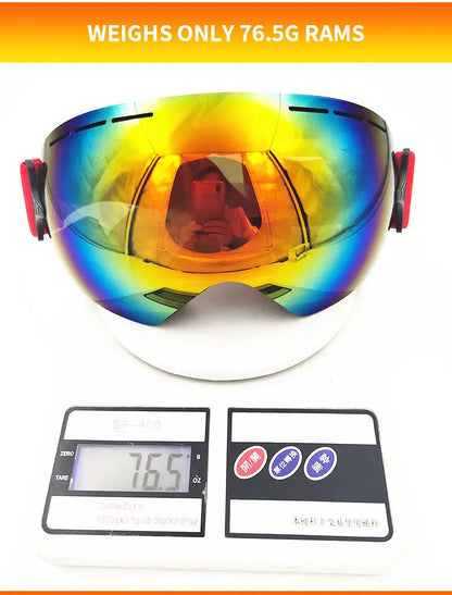 LIGHTWEIGHT Professional Ski Goggles Men UV400 Adult anti-fog Snowboard Skiing Glasses Women Ultra-light Winter Snow Eyewear