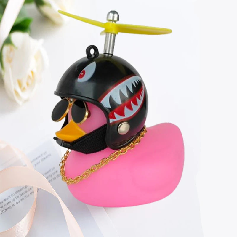 Car Broken Wind Helmet Small Yellow Duck Car Decoration Accessories Wind-breaking Wave-breaking Duck Cycling Decor Goods Gift