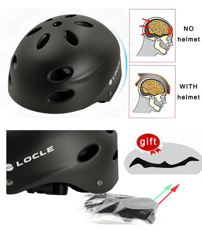 LOCLE Roller Skating Helmet CE Certification Ski Helmet Outdoor Sports Ski Snowboard Helmet Snow Skateboard Helmet 52-66cm