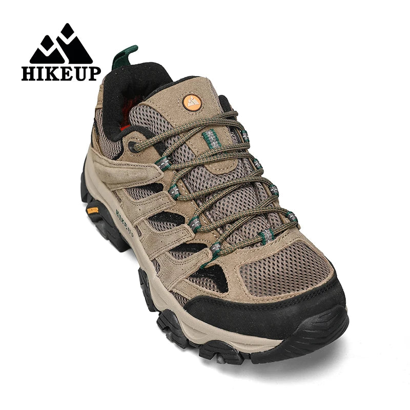 HIKEUP Hiking Shoes Men Designer Climbing Trekking Sneakers for Men Leather Outdoor Sports Work Man Shoes Run Shoes