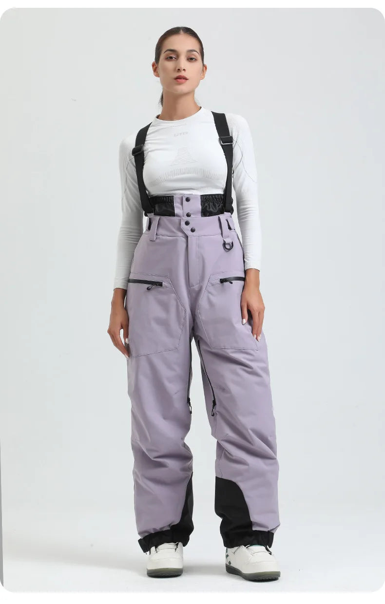 New Unisex Ski Pants Women Windproof Waterproof Snow Strides Warm Breathable Thickened Winter Outdoor Snowboarding Trousers