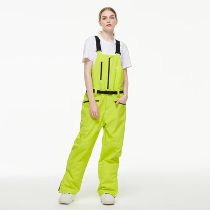 Men Women Ski Pants Winter Windproof Waterproof Reflective Warm Breathable Ski Overalls Pants Female Male Loose Snowboard Pants