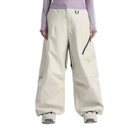 Women Waterproof Ski Pant Windproof Men Warm Snowboarding Trousers Outdoor Winter Sports Breathable Solid Baggy Skiing Strides