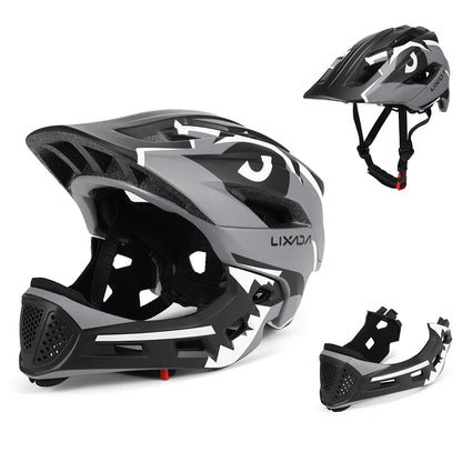 Kids Detachable Full Face Helmet Children Sports Safety Helmet for Cycling Skateboarding Roller Skating