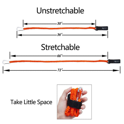 Kayak Paddle Leash Wear-resistant Kayak Canoe Stretchable Kayak Paddle Camping Tent Leash Adjustable Paddle Holder Tool Lanyard