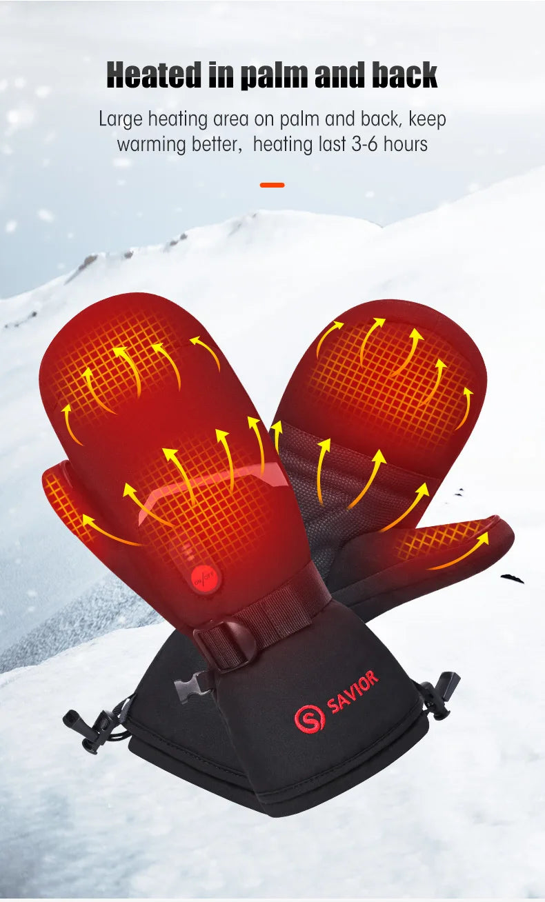 Winter Gloves Crab Finger Style Heating Hand Warm Electric Thermal Gloves Waterproof Snowboard Cycling Motorcycle Bicycle Skiing